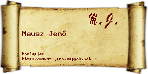 Mausz Jenő névjegykártya